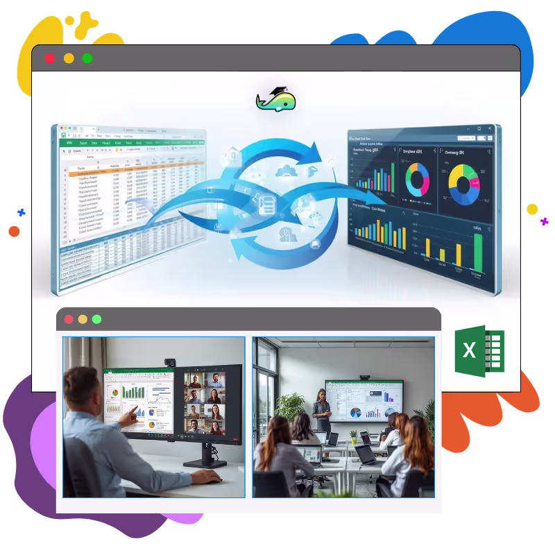 Advanced Excel course in Chennai covering formulas, Pivot Tables, dashboards, data analysis, and automation training