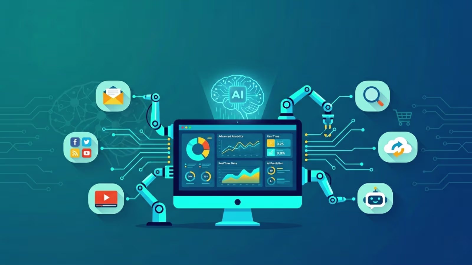 ai in digital marketing showing automation, data analytics, and personalized campaigns in 2026