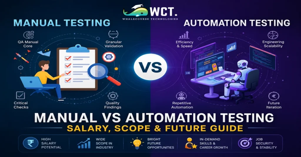 Software testers comparing manual and automation testing career paths, salary prospects, and future opportunities
