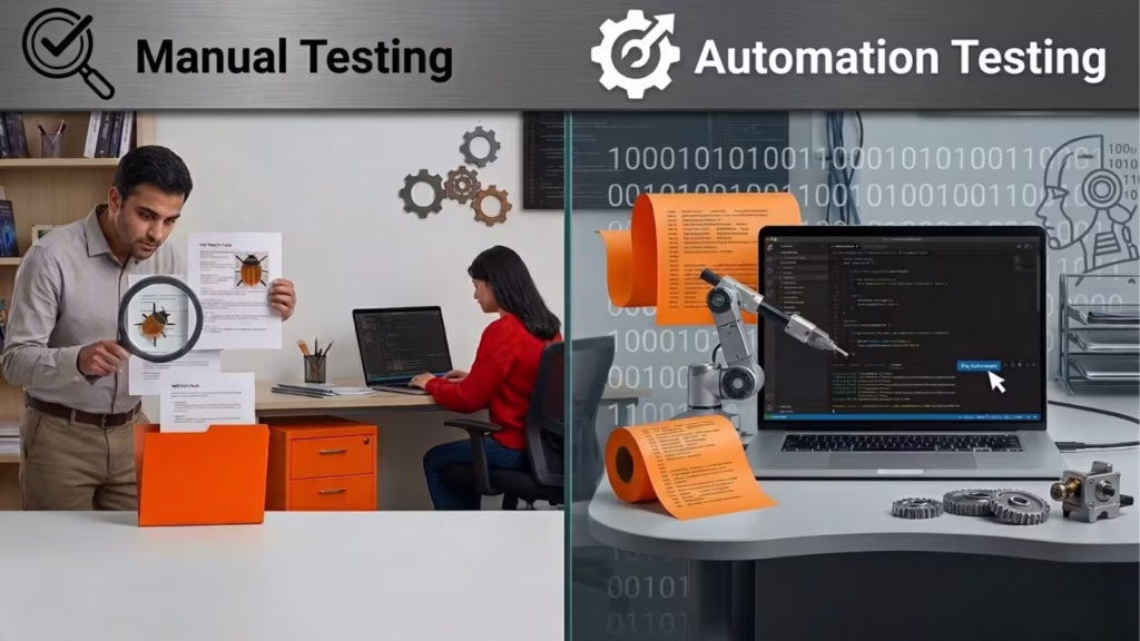 manual testing vs automation testing comparison covering salary, career scope, and future opportunities