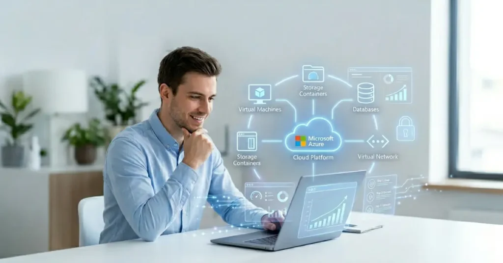 microsoft azure tutorial for beginners explaining cloud computing basics and core services step by step