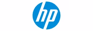 Hp laptop displaying a modern business website interface on screen
