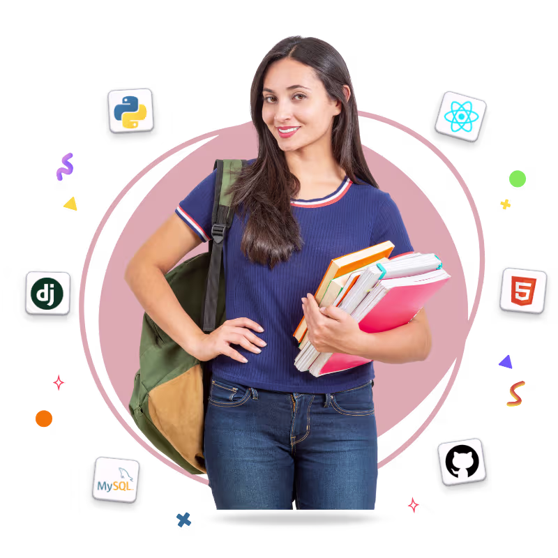 python full stack development classes covering programming, web development, databases, and projects
