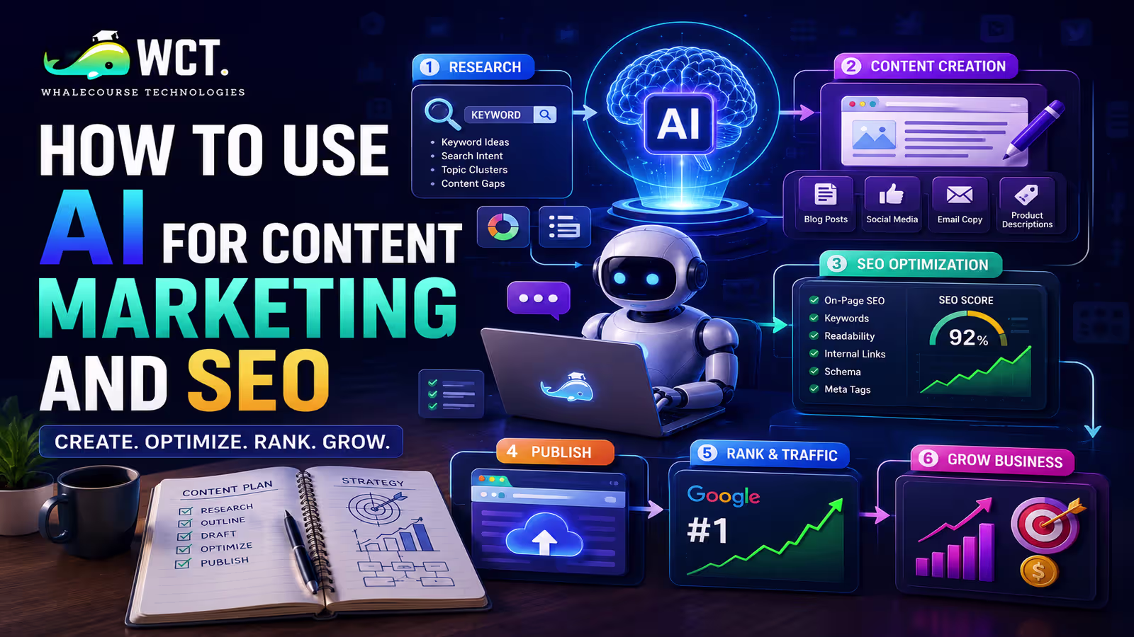 How to use ai for content marketing and seo to improve content strategy, search rankings, and audience engagement