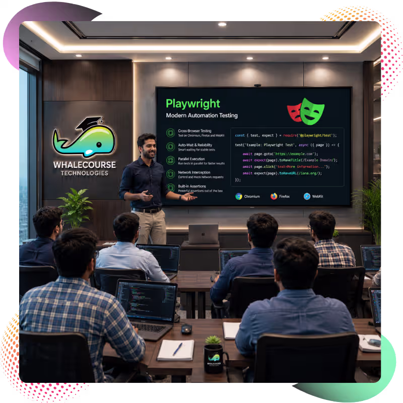 Expert trainers with industry experience teaching playwright course in chennai with practical automation testing skills