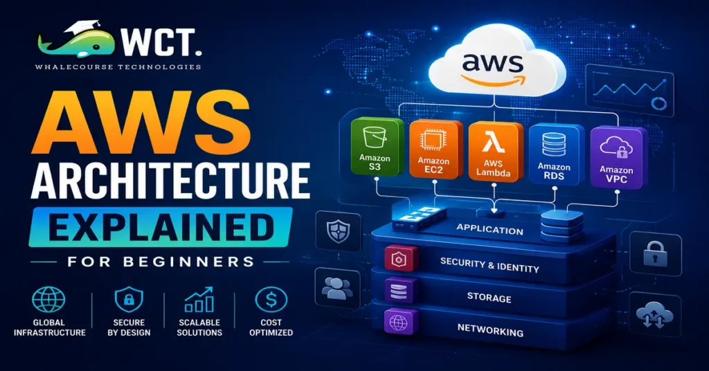 aws architecture explained for beginners with foundational services and real-world cloud application structure