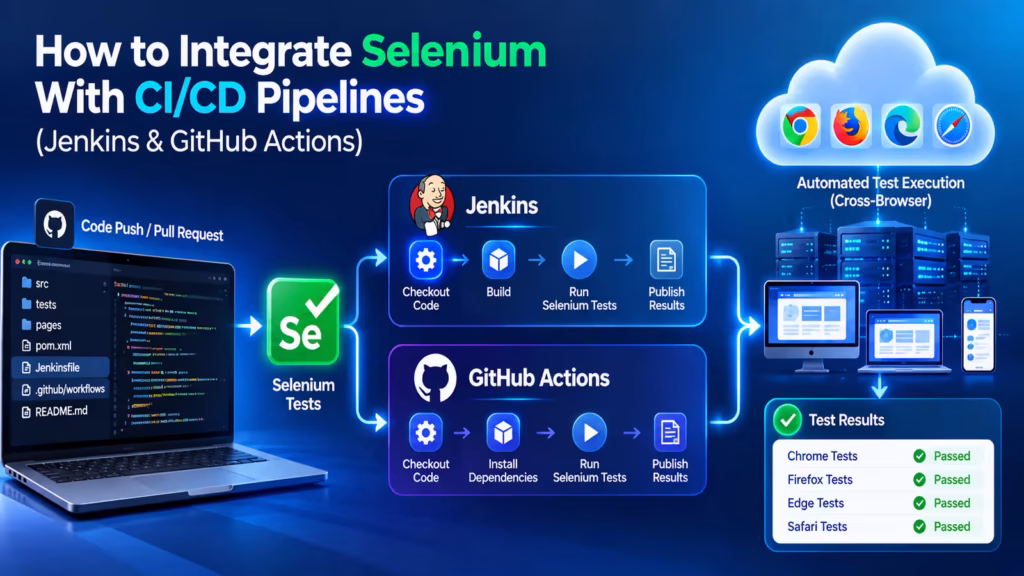 selenium with cicd pipelines using jenkins and github actions for automated testing